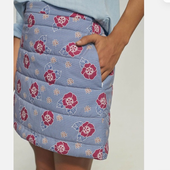Anthropologie Carleen Floral Quilted Mini Skirt - Picture 3 of 7